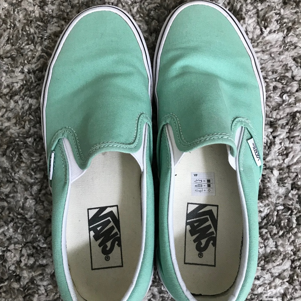 Vans Slip On Womens 7.5 Minty Green